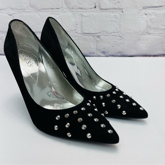 Women's Guess Studded High Heel Stiletto Pumps Suede Shoes 7.5 - Picture 5 of 13